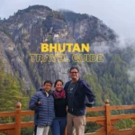 Family at backdrop of Tiger Nest Monestry